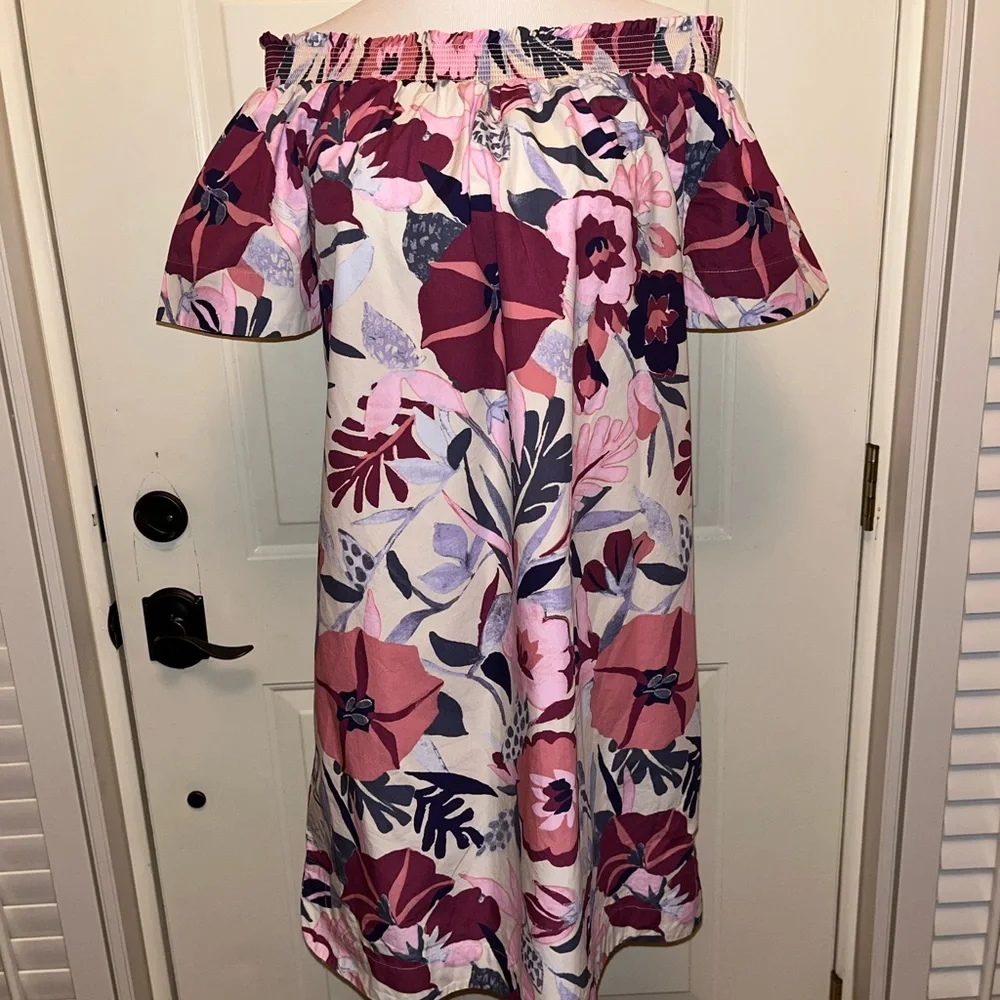 Ann Taylor LOFT Women’s Sz L Floral Off-Shoulder Women’s Dress - Picture 1 of 6